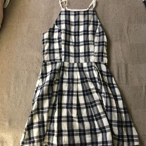 Plaid High Neck Dress